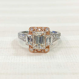 ring with emerald cut diamonds