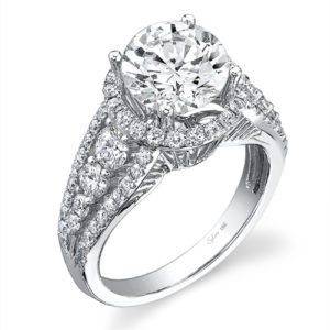 SY161 platinum diamond engagement ring