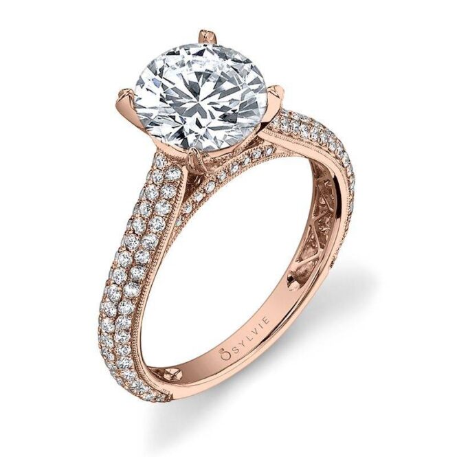 Micro Pave Solitaire Engagement Ring