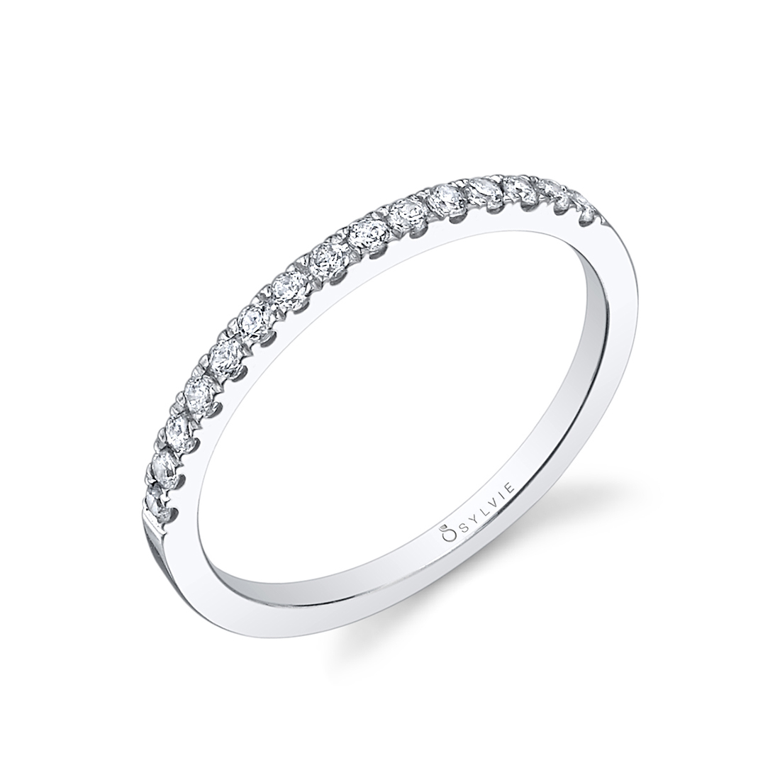 classic wedding band in white gold