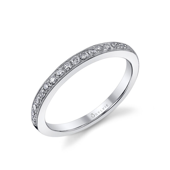 classic wedding band in white gold