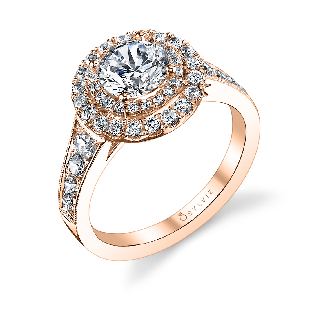 Double Halo Engagement Ring 
