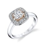 Cushion Shaped Double-Halo Diamond Engagement Ring_S1390-46A8W12PC