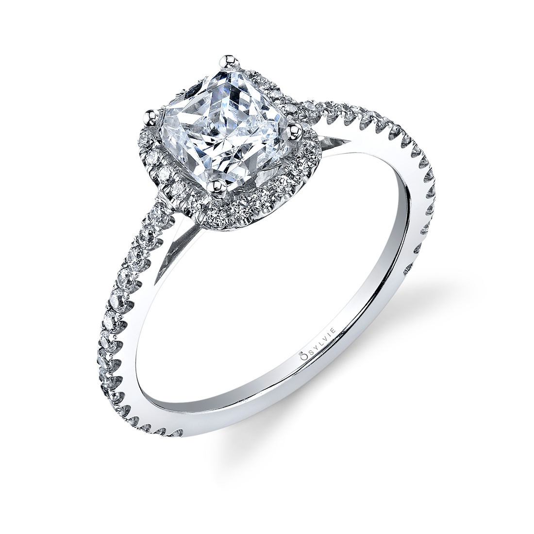 Cushion Cut Engagement Ring with Halo-