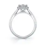 Profile Image of a Princess Cut Halo Engagement Ring With Halo