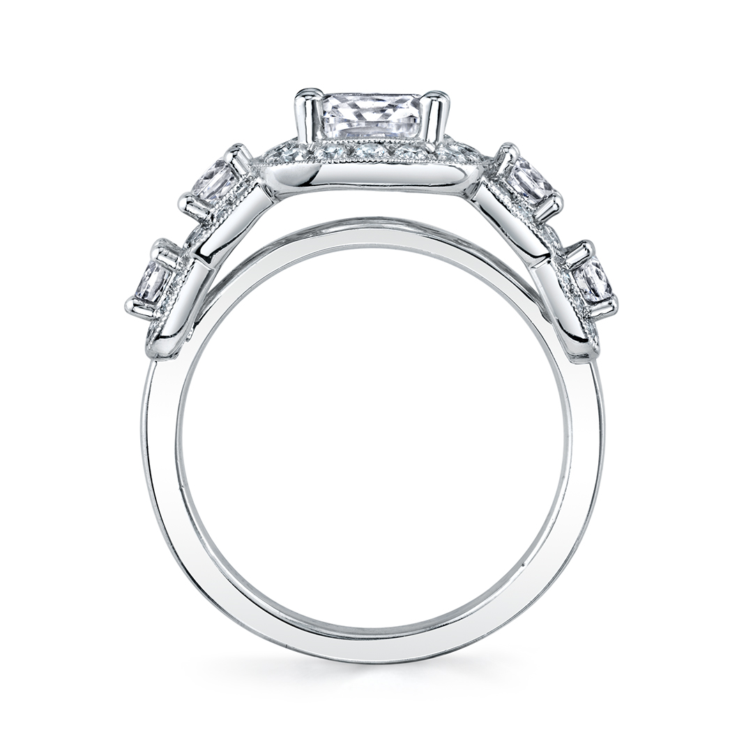 Profile Image of a Vintage Inspired 5 Stone Engagement Ring