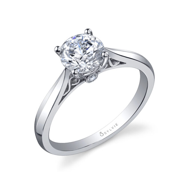 Round High Polish Solitaire Engagement Ring Profile