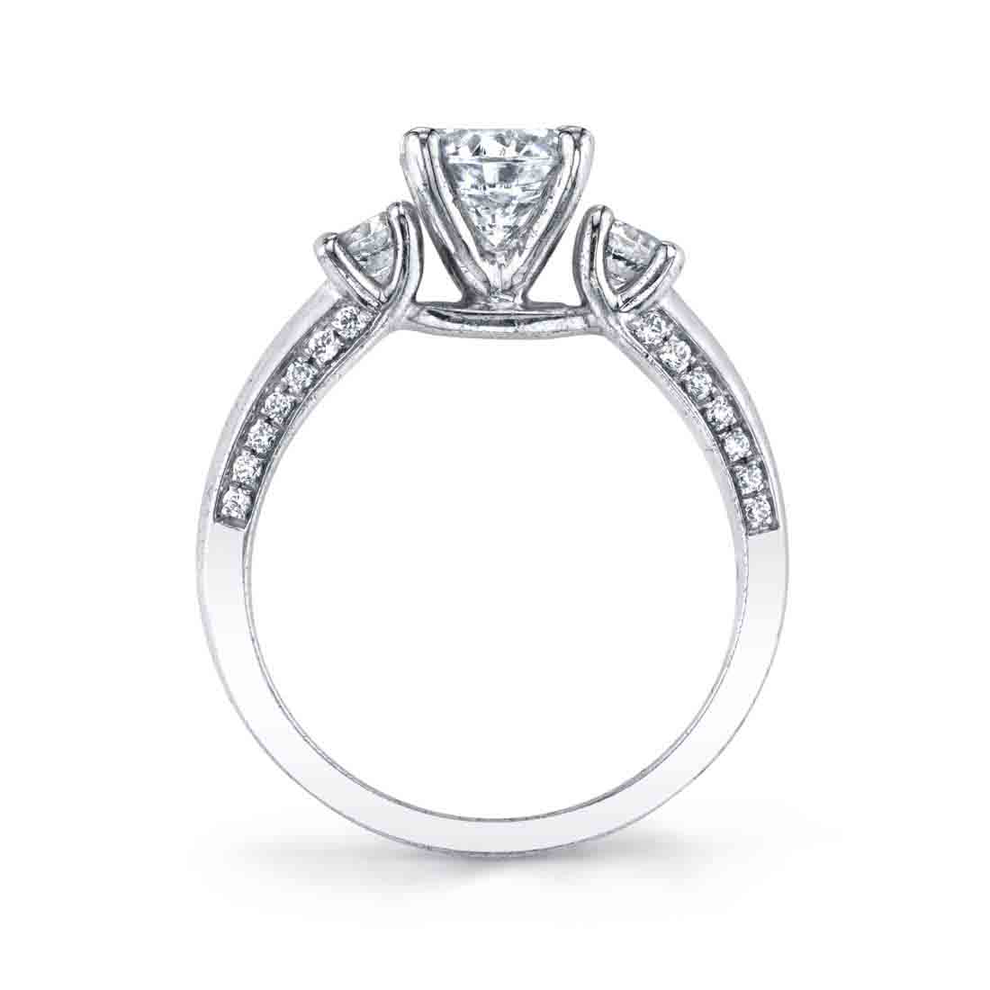 Profile Image of a Modern Three Stone Engagement Ring