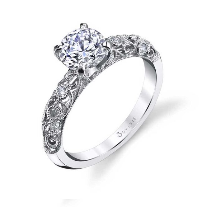 Vintage Inspired Solitaire Engagement Ring 