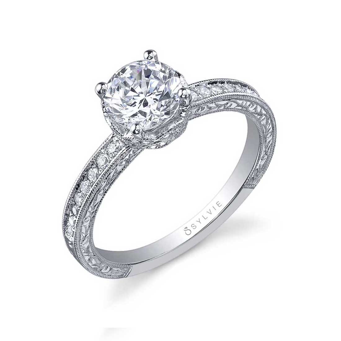 Profile Image of a Vintage Inspired Classic Engagement Ring