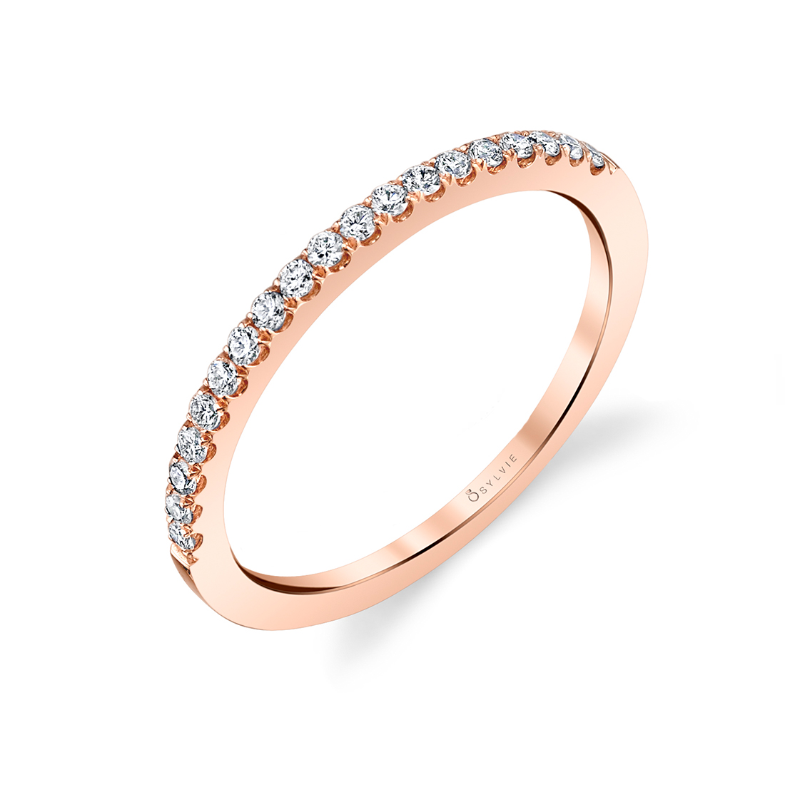 Classic Wedding band in rose gold by Sylvie 