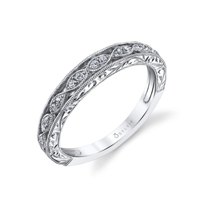 Vintage Inspired Wedding Band with Hand Engraving