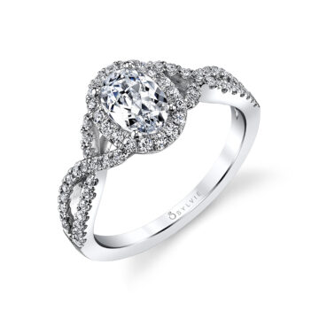 Oval Shaped Spiral Engagement Ring 