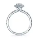 Profile Image of a Princess Cut Halo Engagement Ring