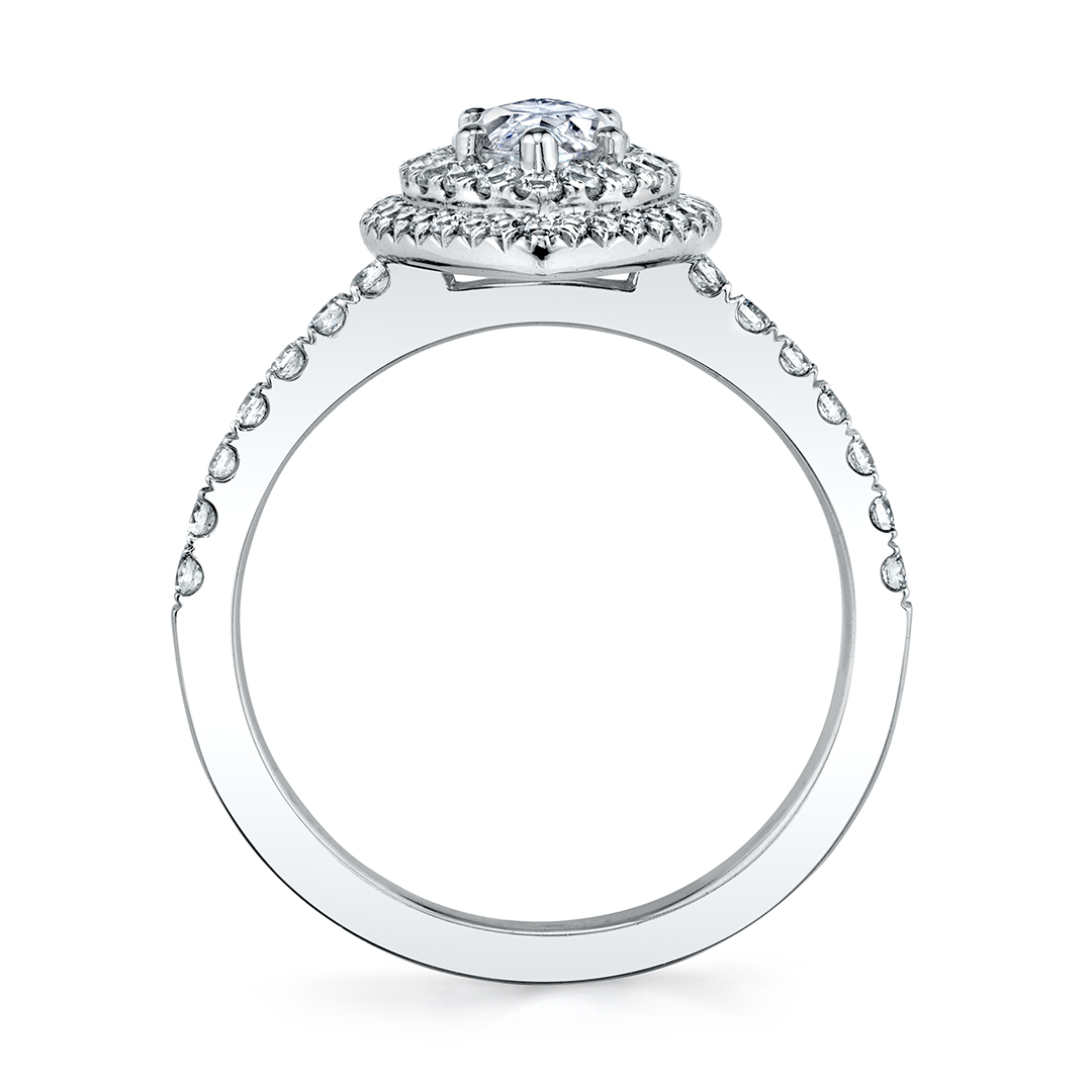 Double Halo Engagement Ring Profile
