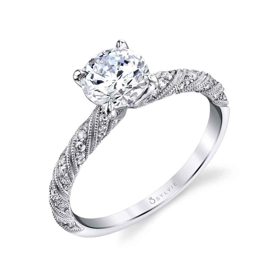 ribbon solitaire engagement ring