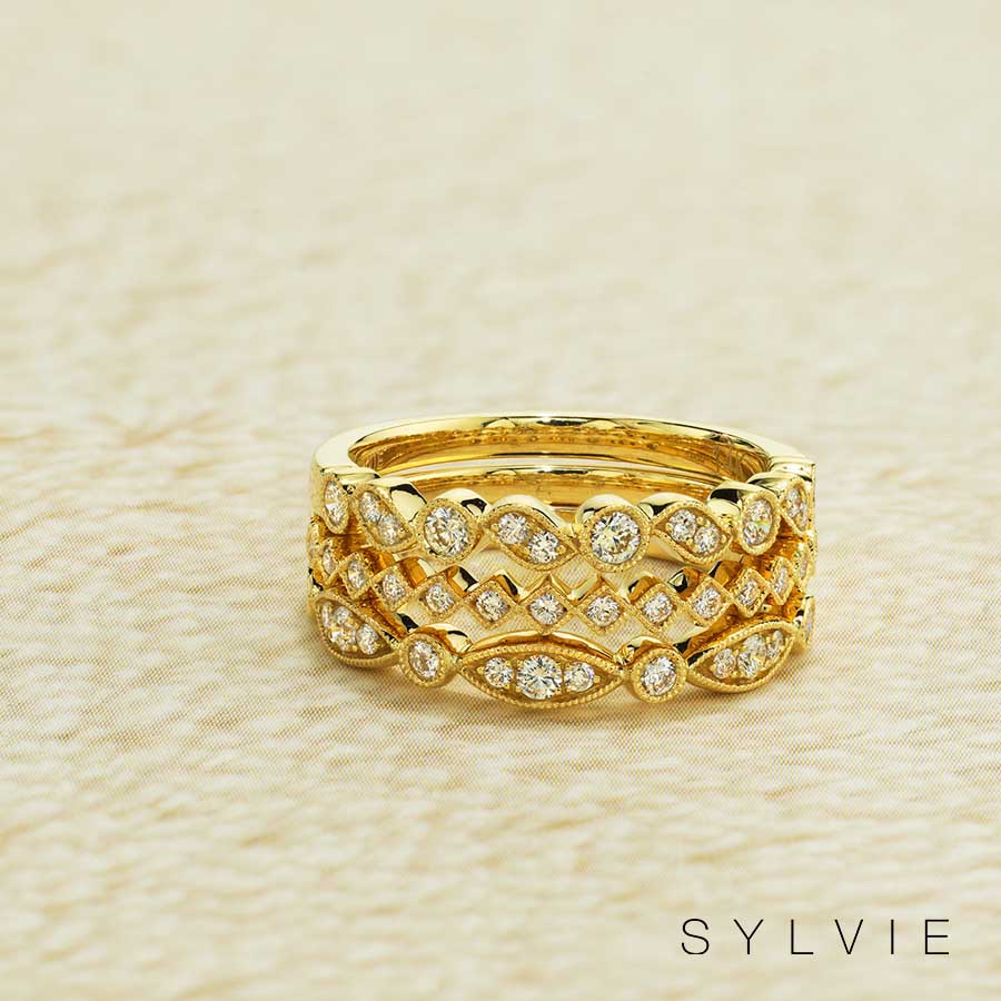 yellow gold stackable bands