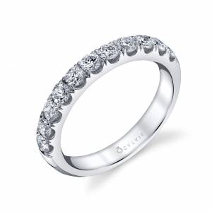 side view of a classic engagement ring with thick band