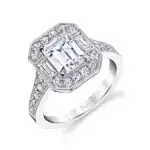 Vintage Inspired Emerald Cut Engagement Ring