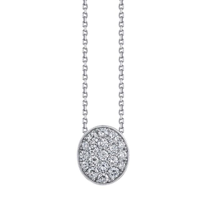 Oval Diamond Pave Necklace