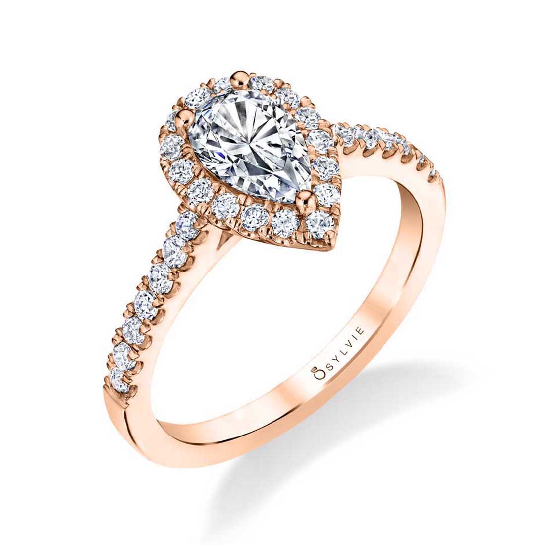 Pear Shaped Engagement Ring with Halo