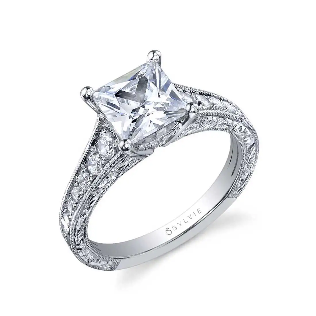 Profile Image of a Princess Cut Engagement Ring