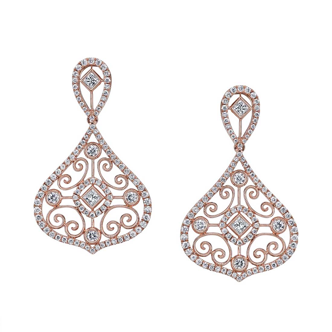 Diamond Earrings in Rose Gold