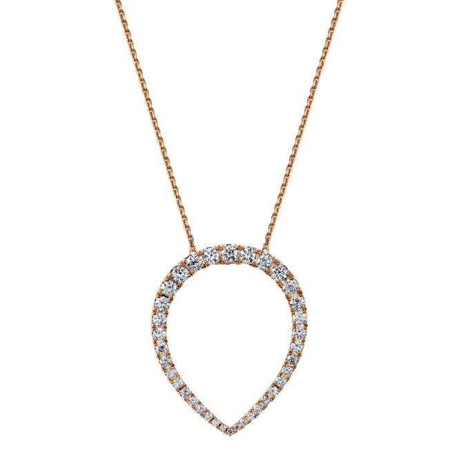 Rose Gold Diamond Teardrop Necklace