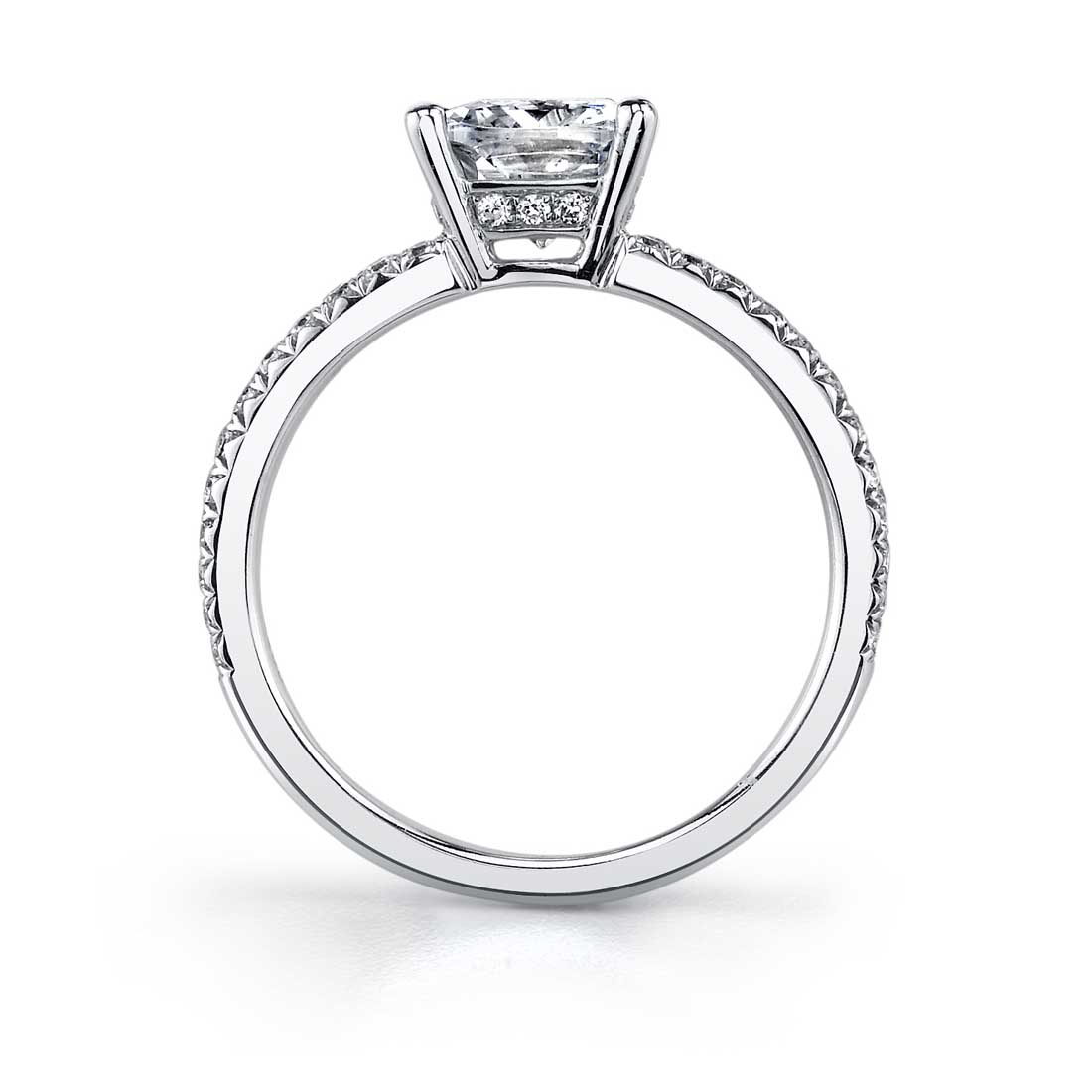 Cushion Cut Engagement Ring with split shank