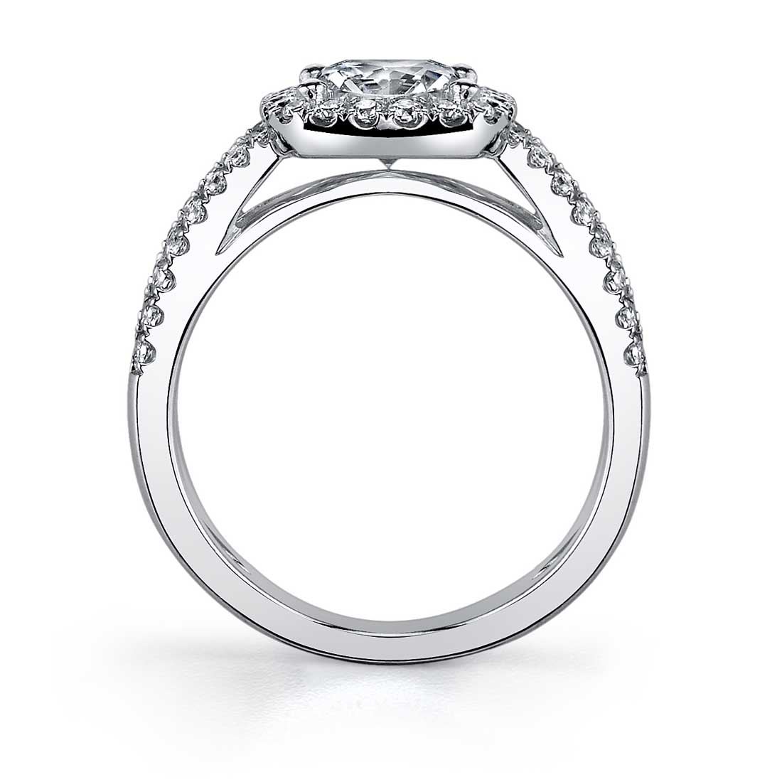 Split Shank Engagement Ring with Halo