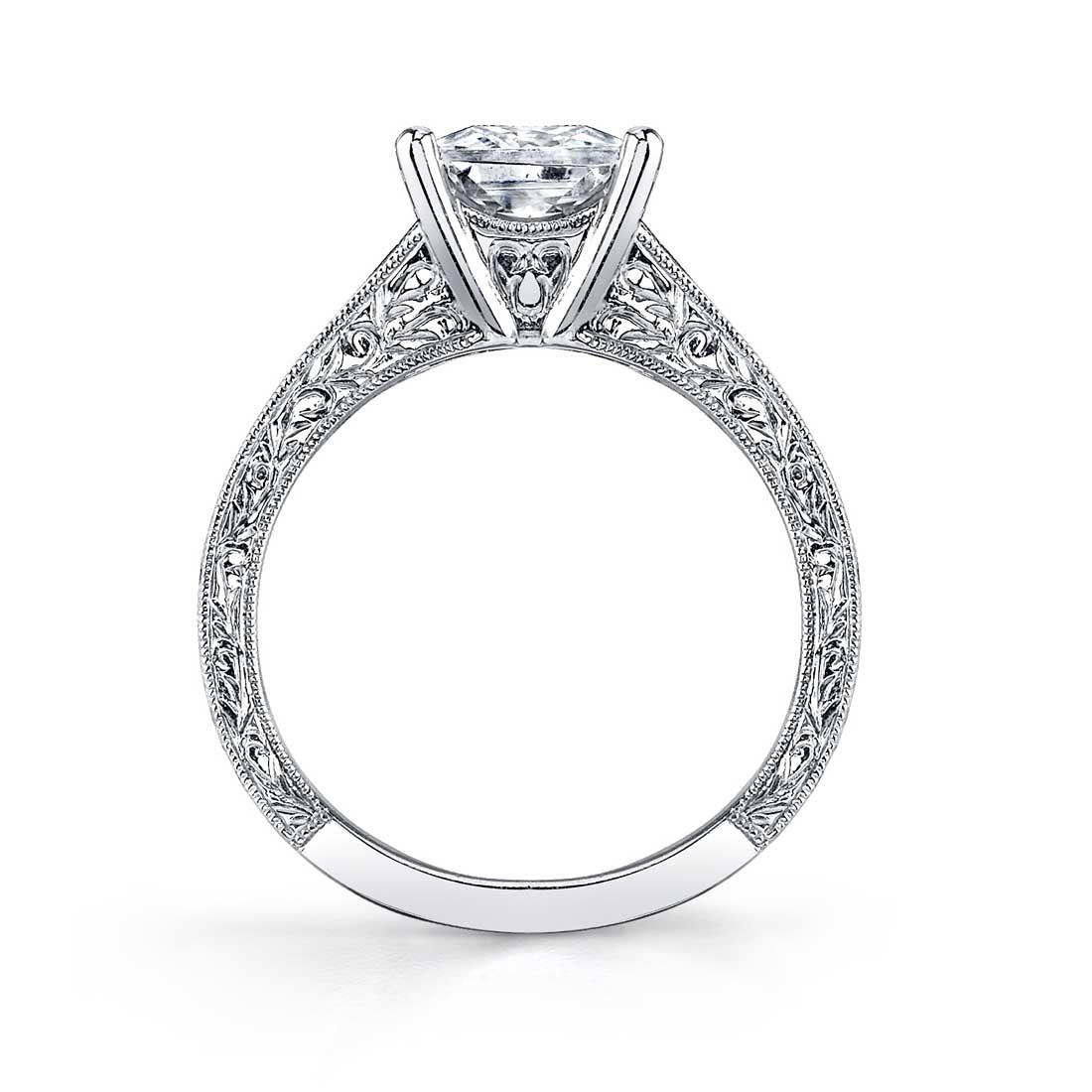 Profile Image of a Princess Cut Engagement Ring