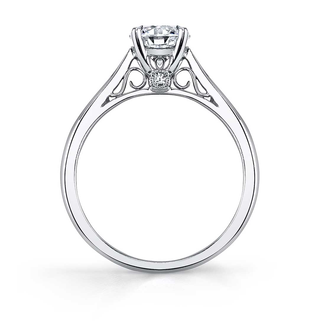 Round High Polish Solitaire Engagement Ring Profile