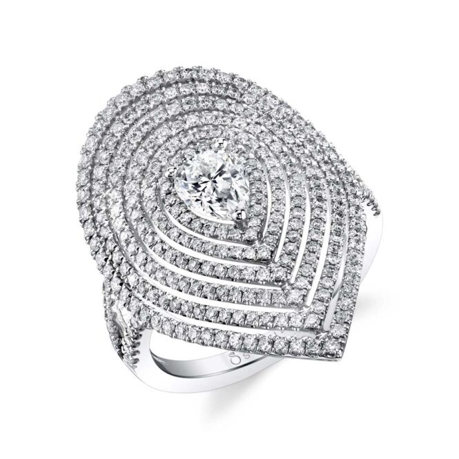 Unique Pear Shaped Diamond Ring