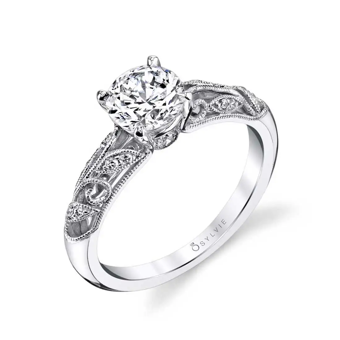 front view of vintage engagement ring