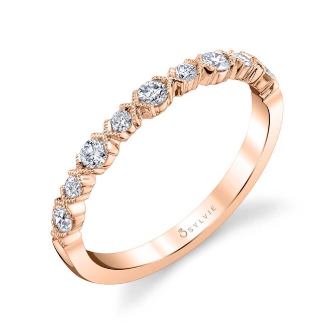 Crisscross Stackable Band in Rose Gold