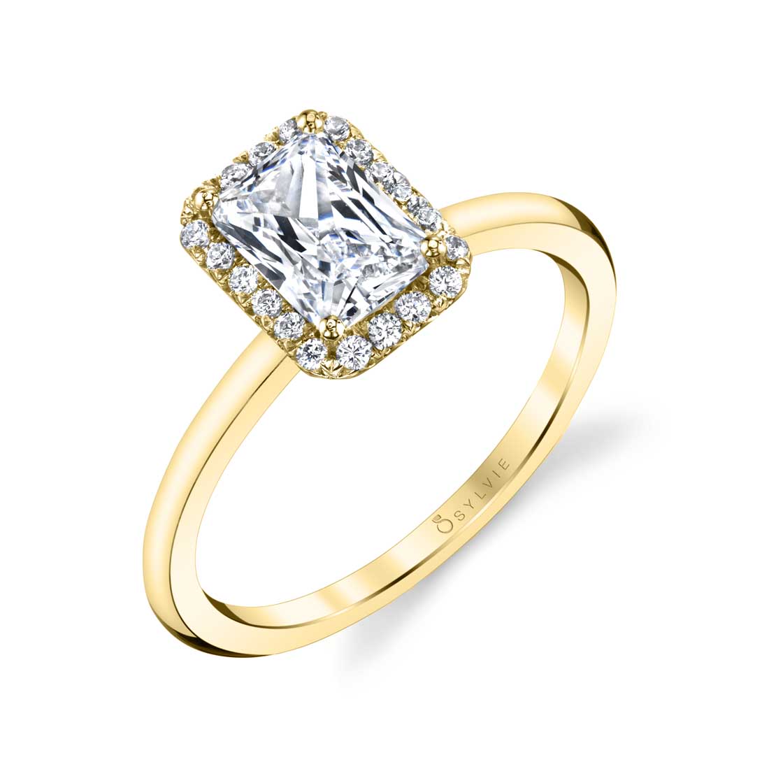 halo emerald engagement ring