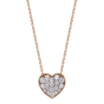 Heartaped Diamond Necklace in White Gold