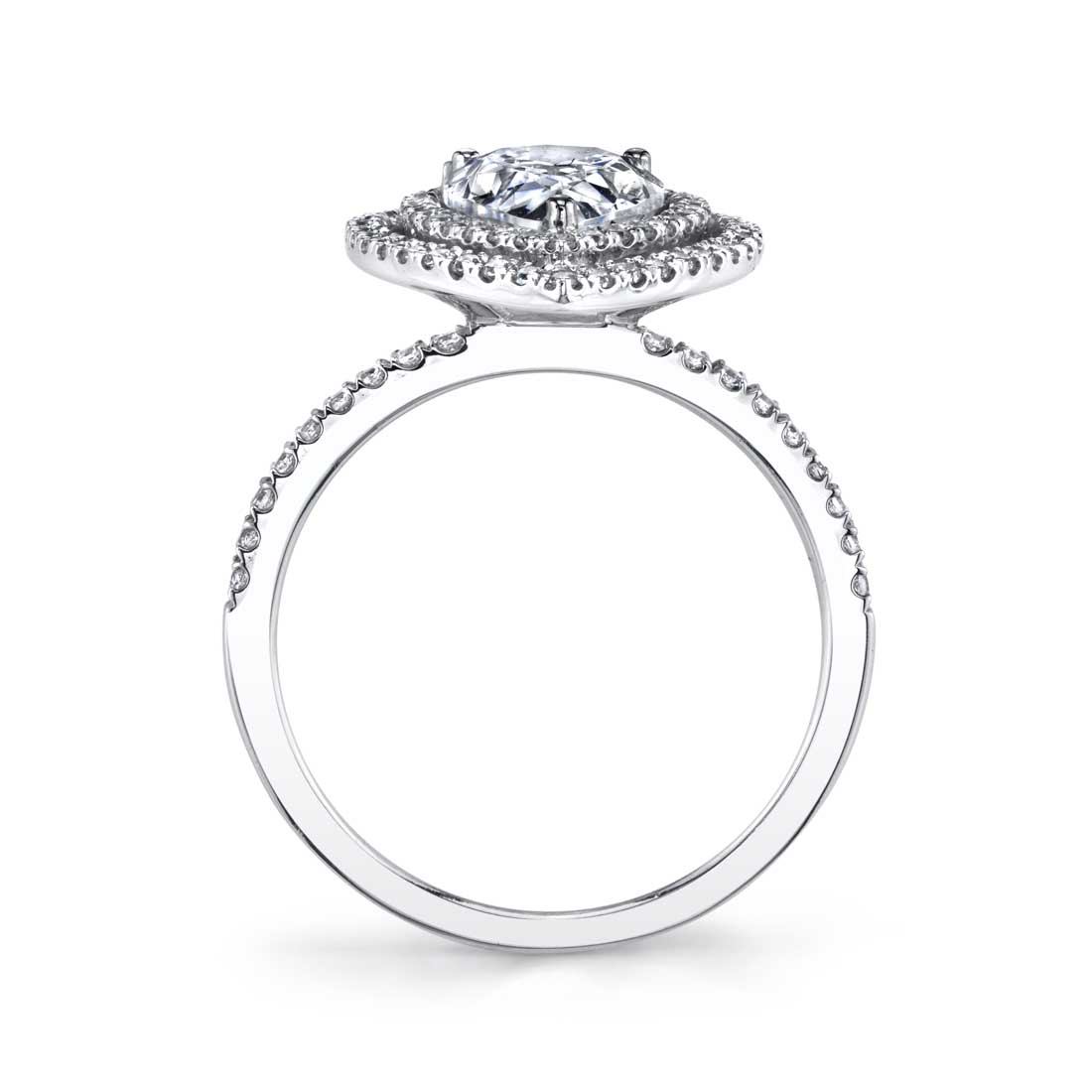 Pear Shaped Engagement Ring with Double Halo