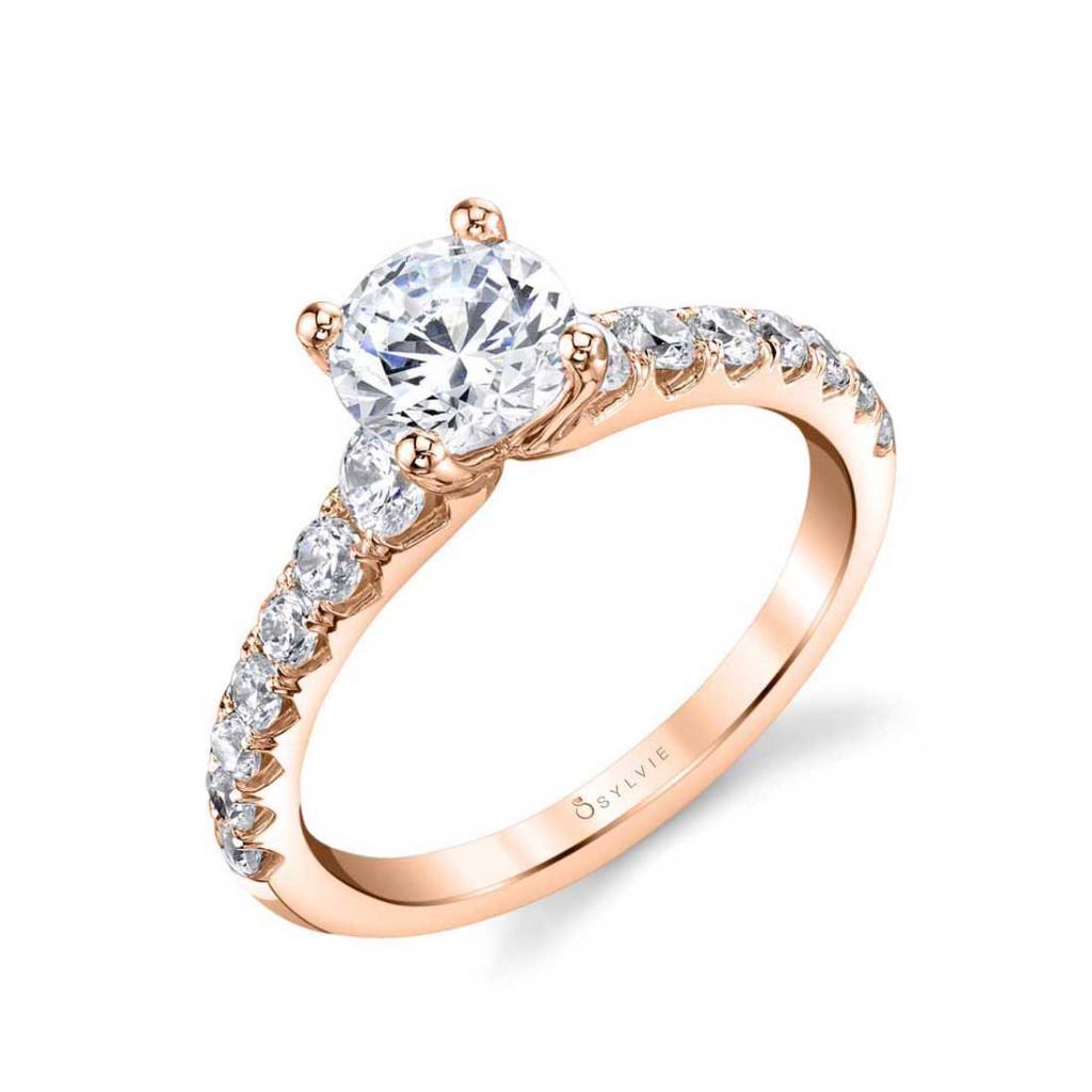 Round solitaire engagement ring S1860 RG Sylvie