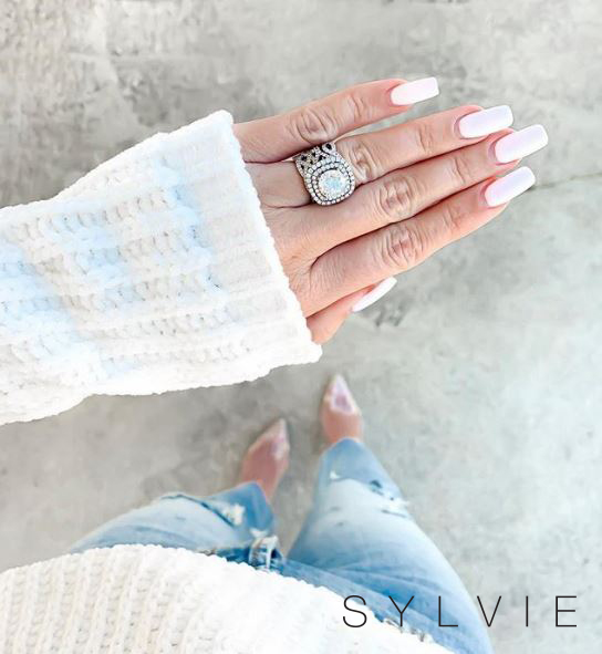 sylvie bride tiffany double halo engagement ring S1390