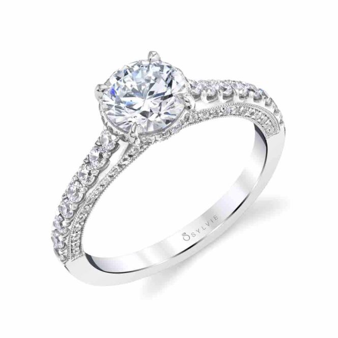 Hidden Halo Engagement Ring Profile - Sylvie