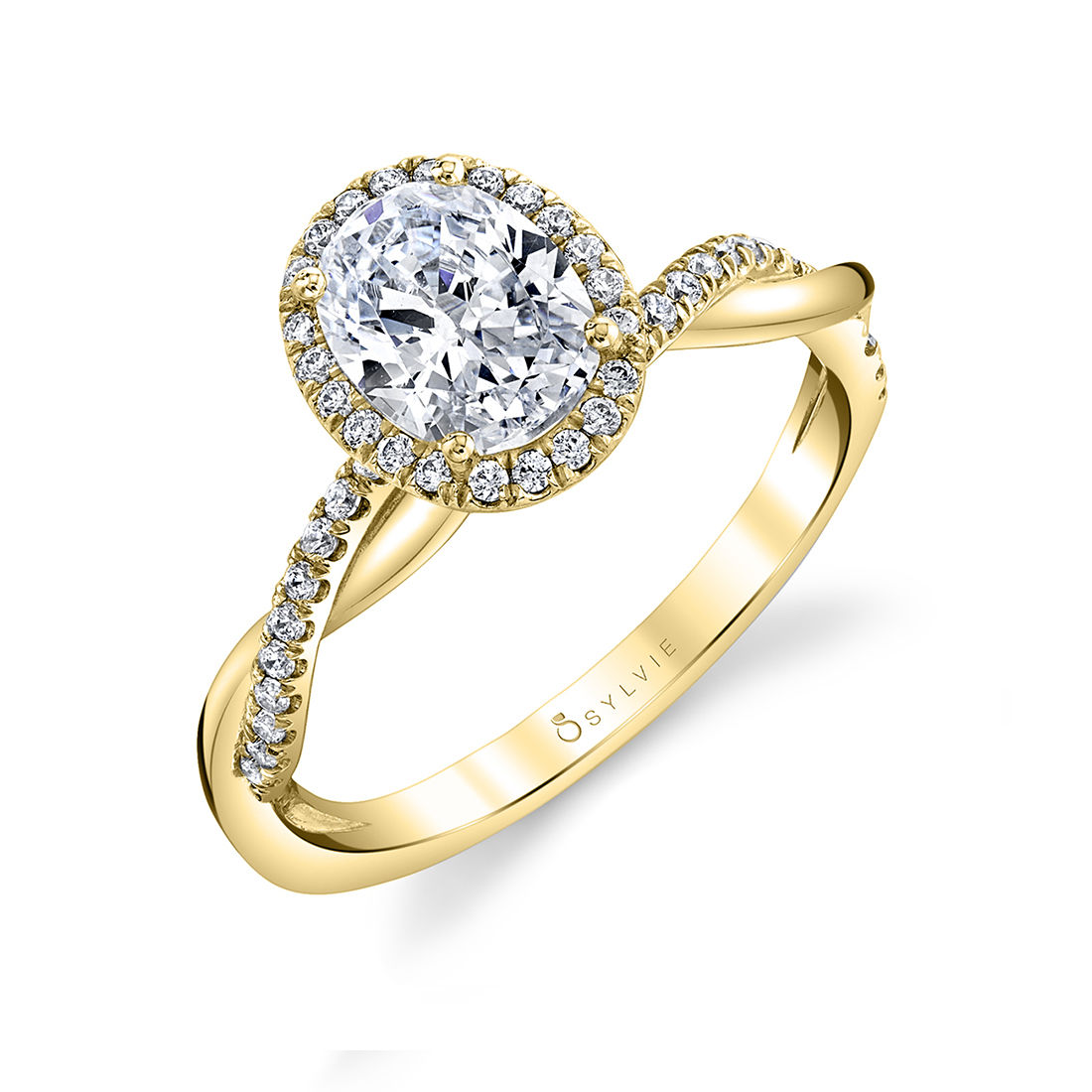 Oval Halo Engagement Ring 