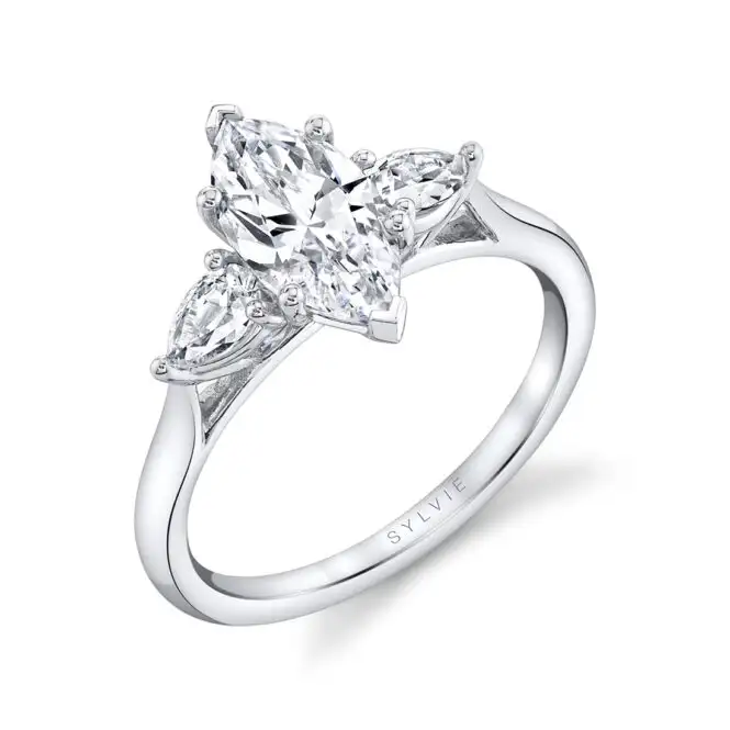 3 Stone Marquise Engagement Ring
