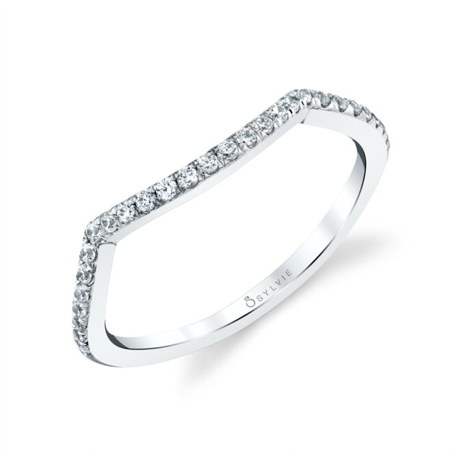 contoured wedding band in white gold
