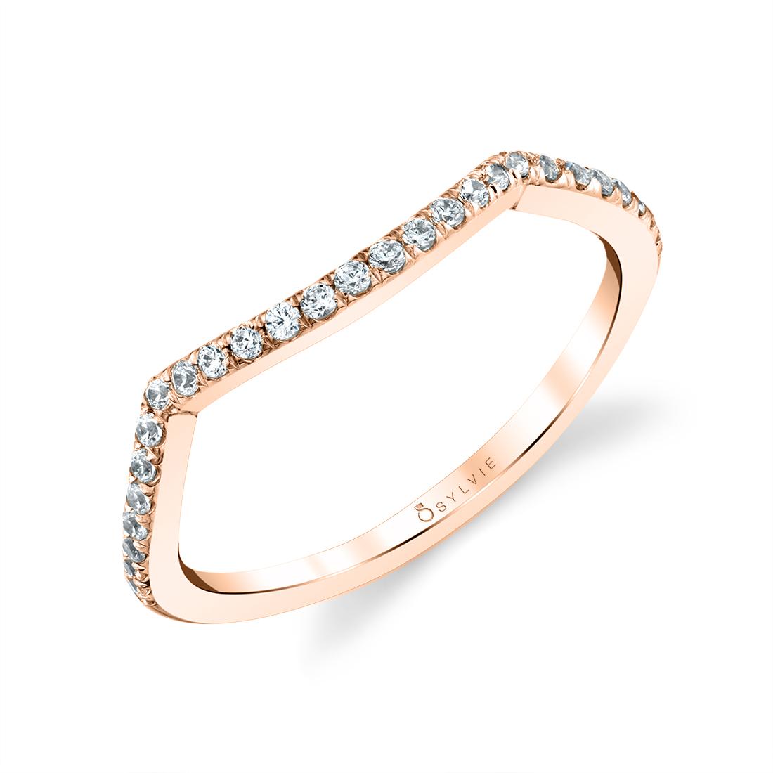 contoured wedding band in rose gold