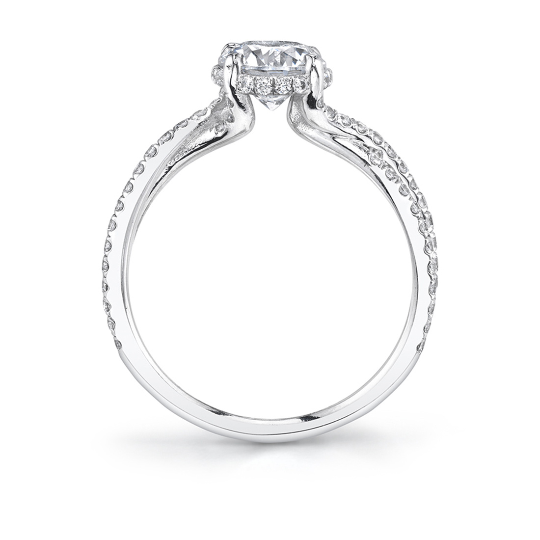 Profile Image of Hidden Halo Engagement Ring in White Gold - Mia