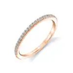Shared Prong Wedding Band in Rose Gold - Sylvie