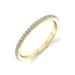 Shared Prong Wedding Band in Yellow Gold - Sylvie
