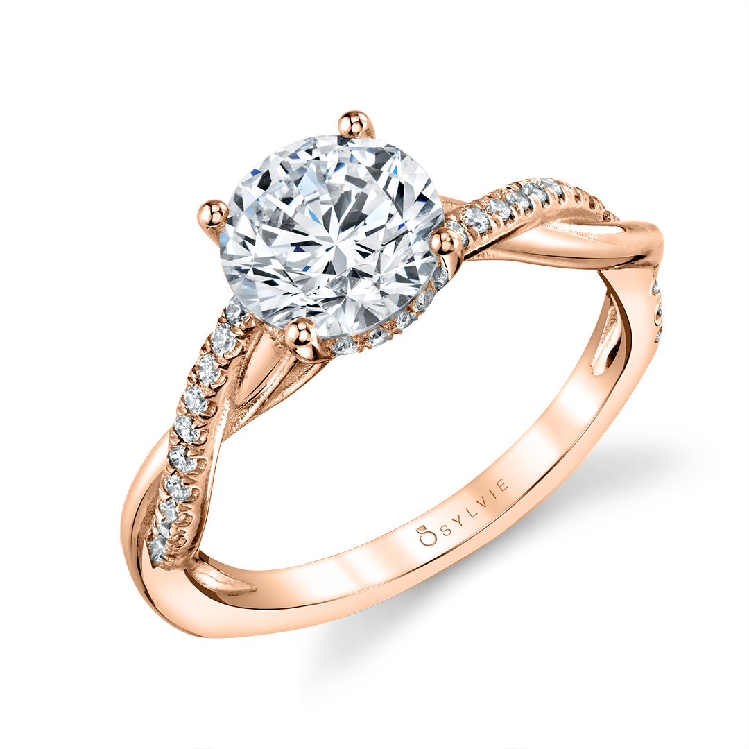 suiker minimum levend Spiral Engagement Ring with Hidden Halo - Claire