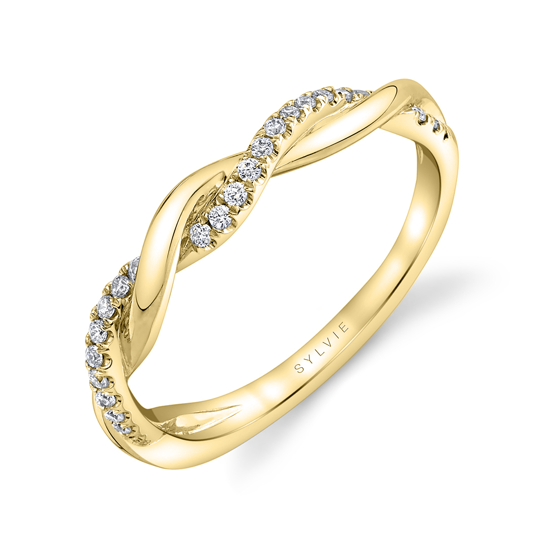 Spiral Wedding Band in Yellow Gold